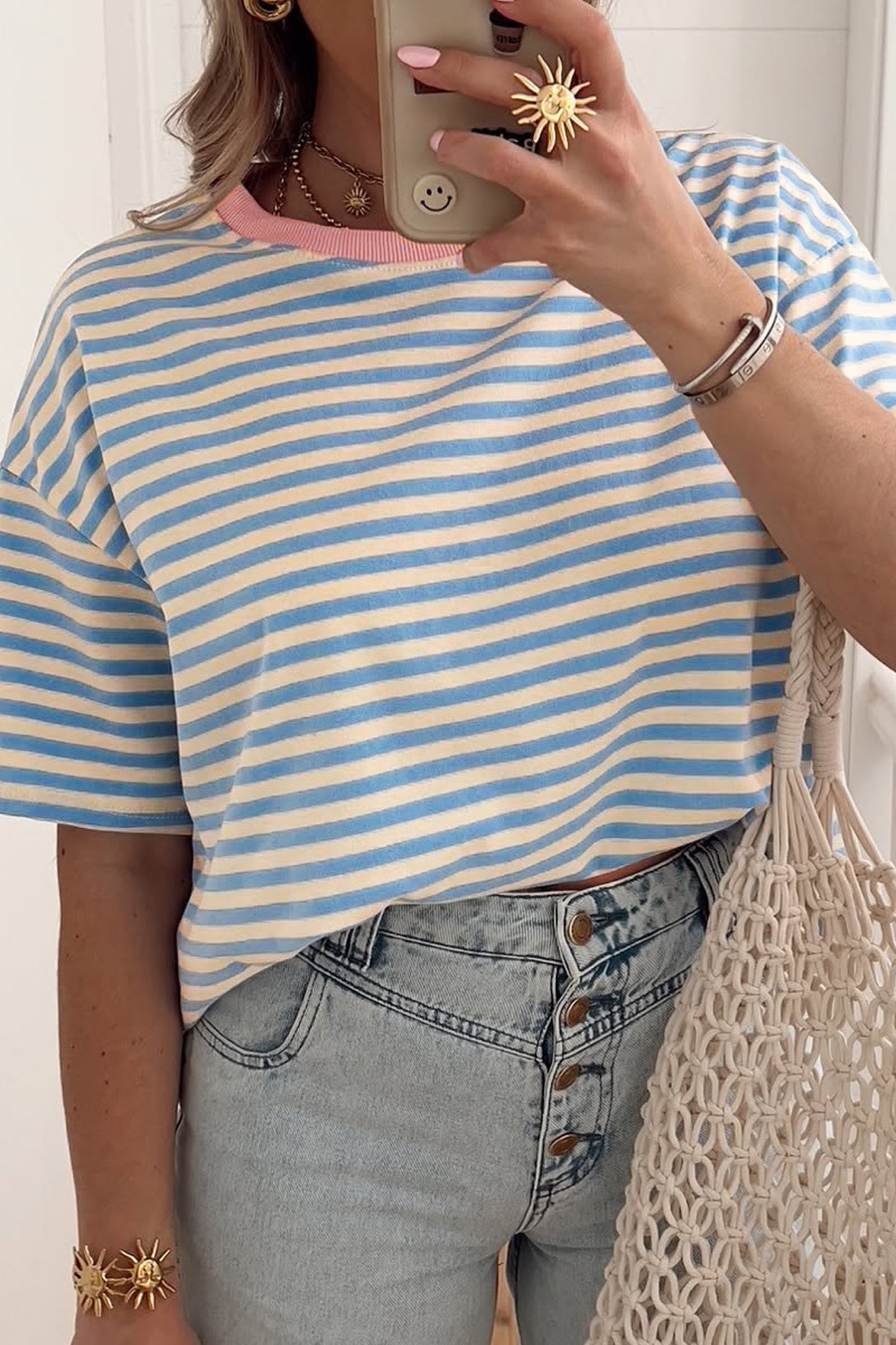 Sky Blue Stripe Tee